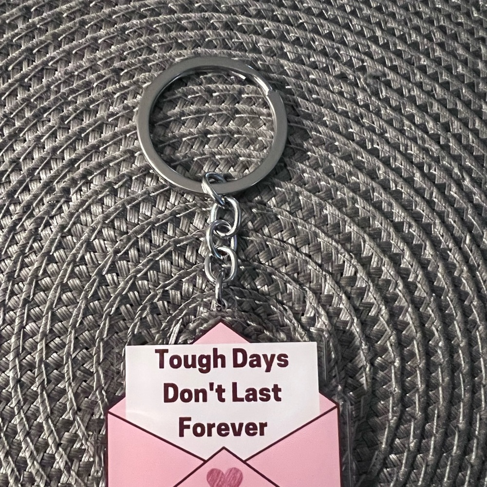 NWOT-Acrylic Note To Self Keychain - Picture 5 of 5